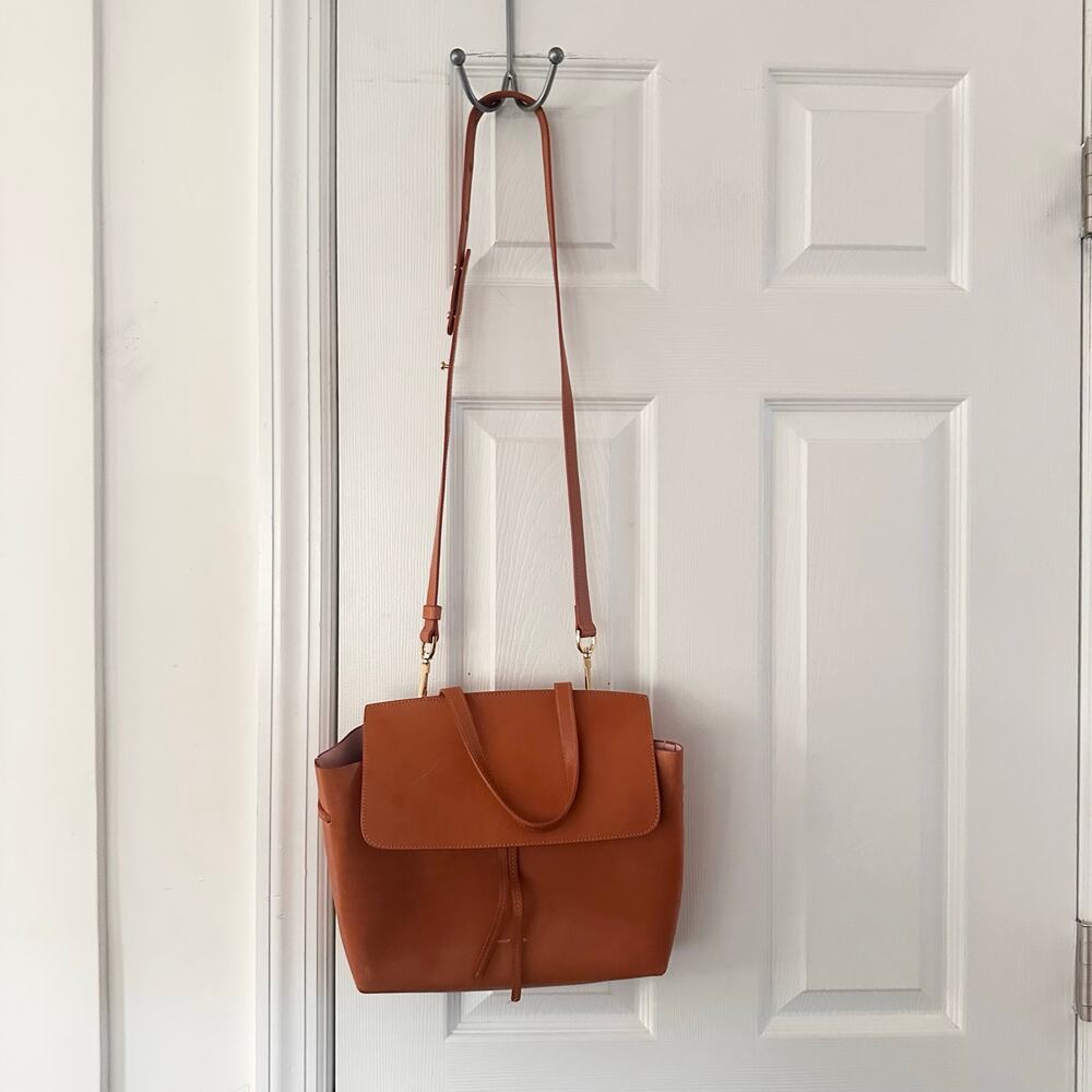 Mansur Gavriel Camel Cognac Tan Lady Bag Standard Mini Crossbody Satchel